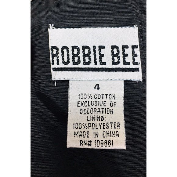Vintage 90's Y2K Robbie Bee Black Strapless Embroidered Floral Border Dr… - Picture 7 of 7